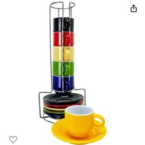 Gibson Sensations 13 Piece Espresso set with Metal Rack in Espresso Overseas